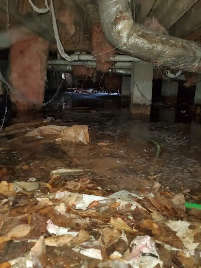 Crawl space flood assessment for Commercial Water Damage Restoration in Johnston