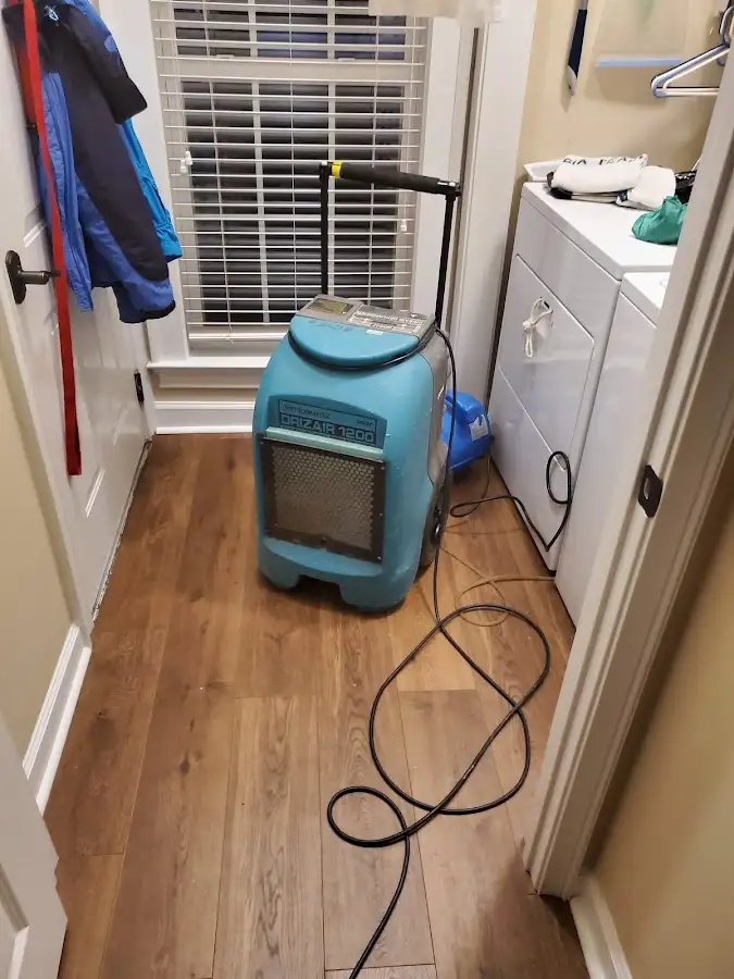 Commercial dehumidifier deployed for Flood Damage Cleanup in Johnston